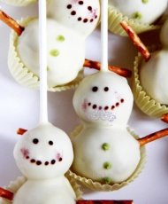 Новогодний набор кейк попсов "Снеговик"