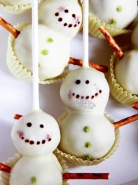 Новогодний набор кейк попсов "Снеговик"