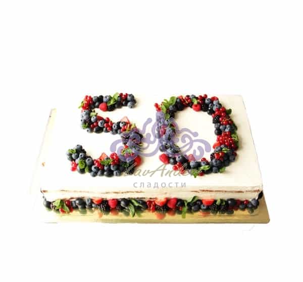 Прямоугольный торт с вашим логотипом с фруктовым декором