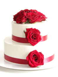 Свадебный торт Алая роза