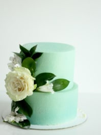 Свадебный торт  без мастики «Мятный»