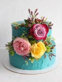 Свадебный торт без мастики «Лазурный»