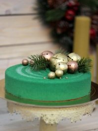 Новогодний торт » Бубенцы» в велюре